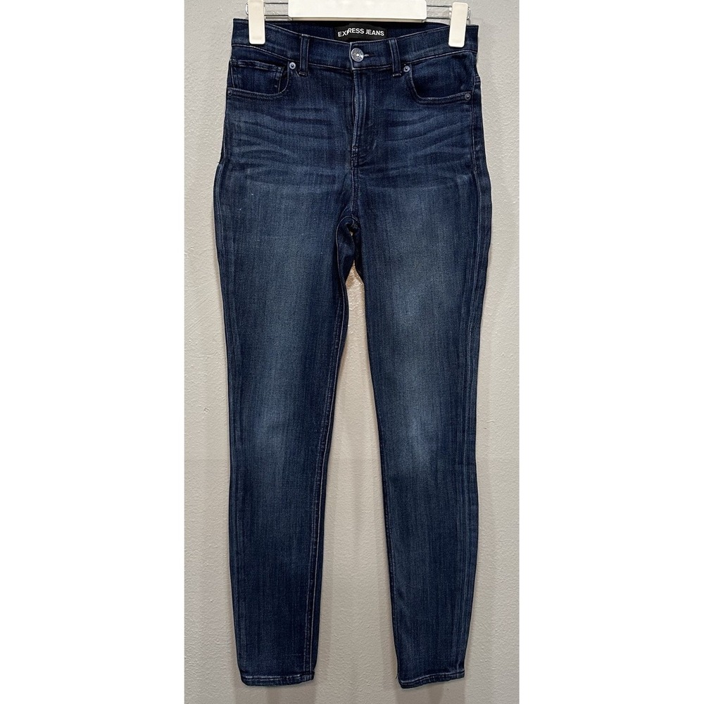 Express Denim Jeans Women's Size 4 Blue Legging High Rise Stretch 5 Pockets Zip
